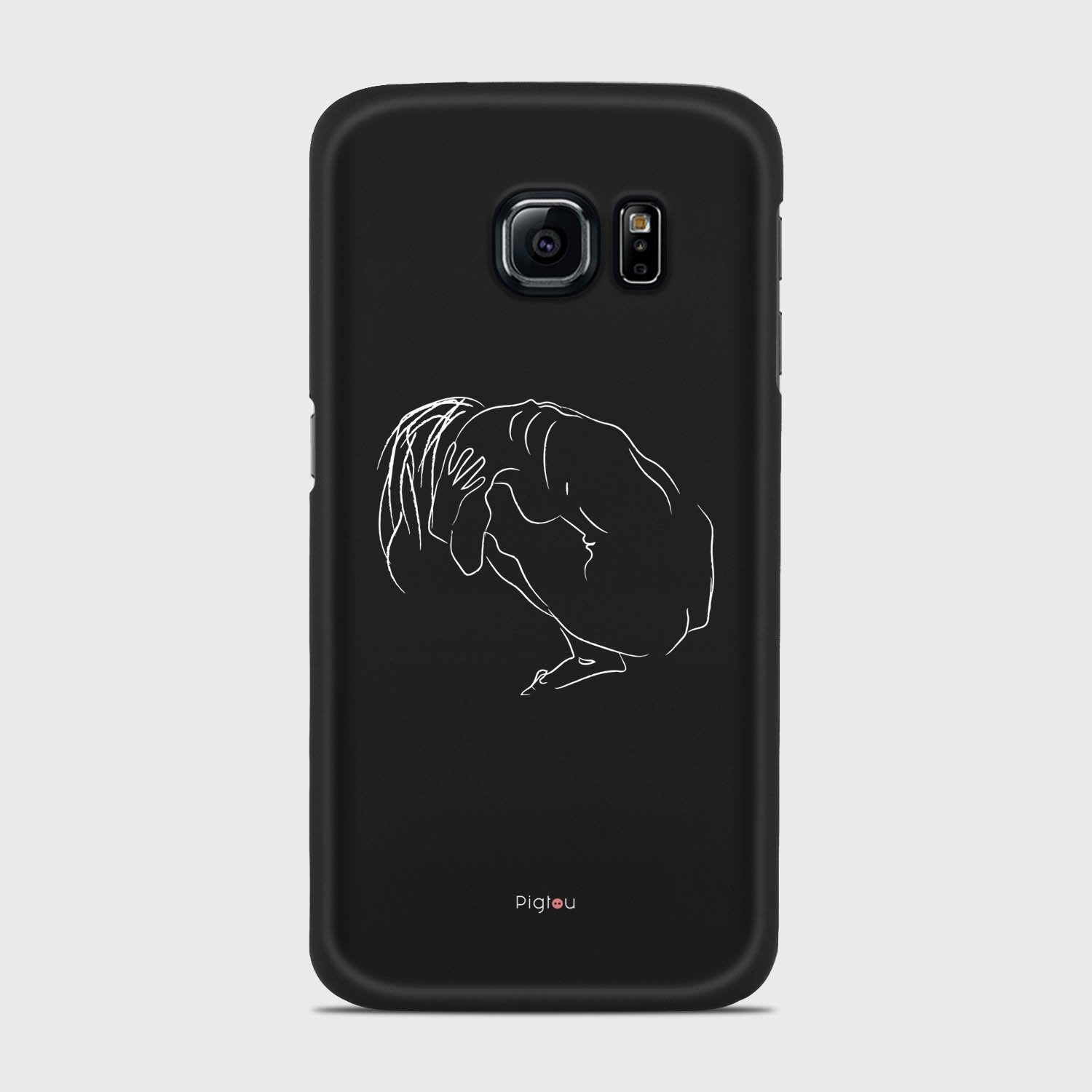 SILHOUETTE LONELINESS Samsung Galaxy S6 Edge case - thin fit matte black (D162)
