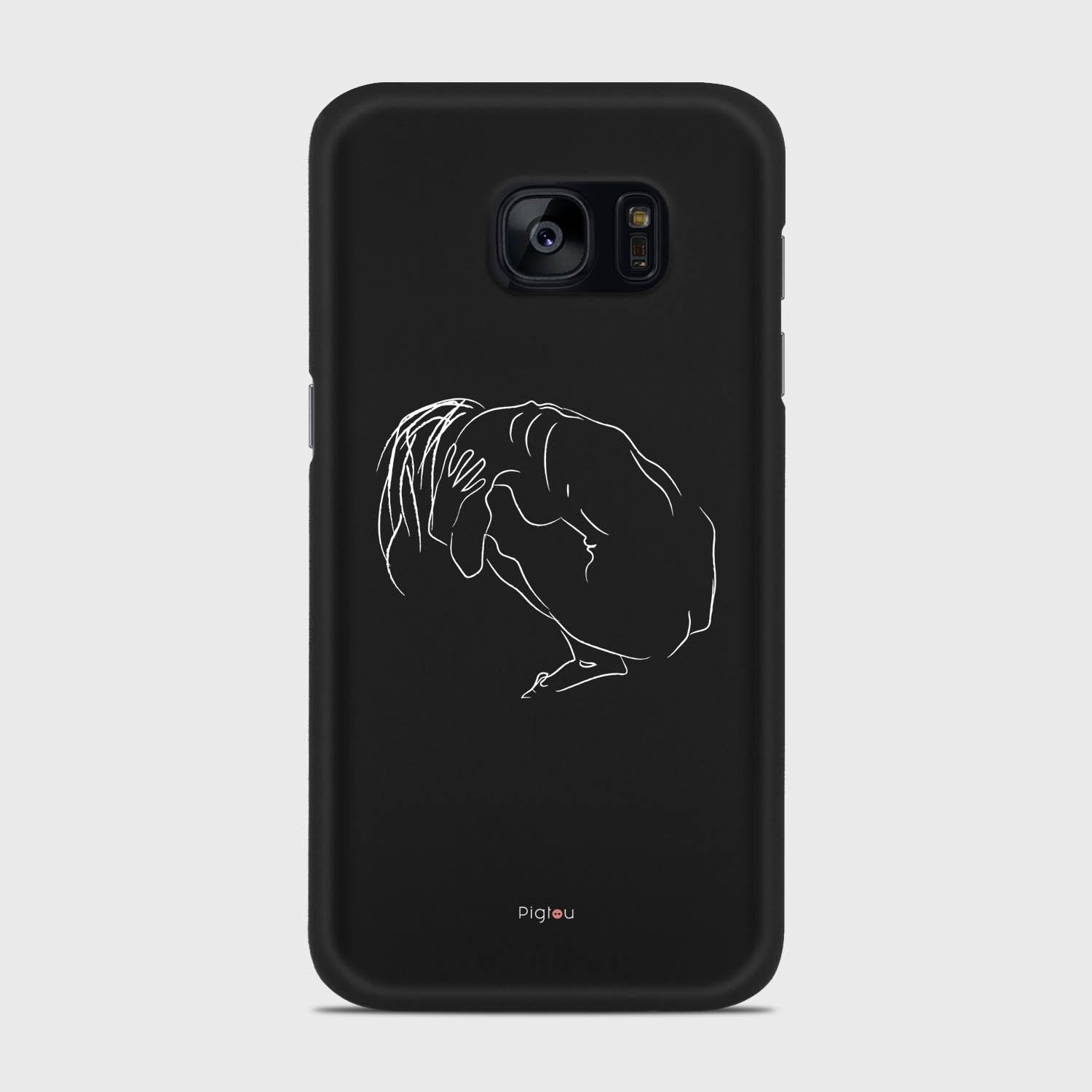 SILHOUETTE LONELINESS Samsung Galaxy S7 Edge case - thin fit matte black (D162)