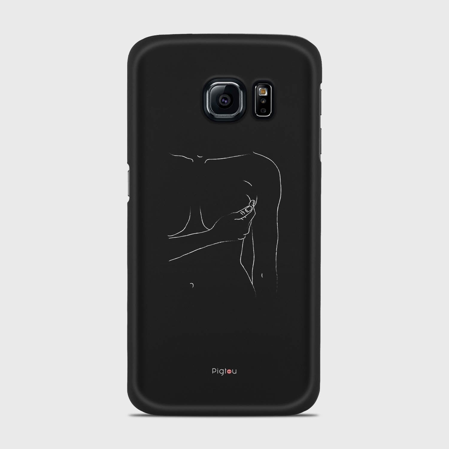 SILHOUETTE WOMAN Samsung Galaxy S6 Edge case - thin fit matte black (D164)