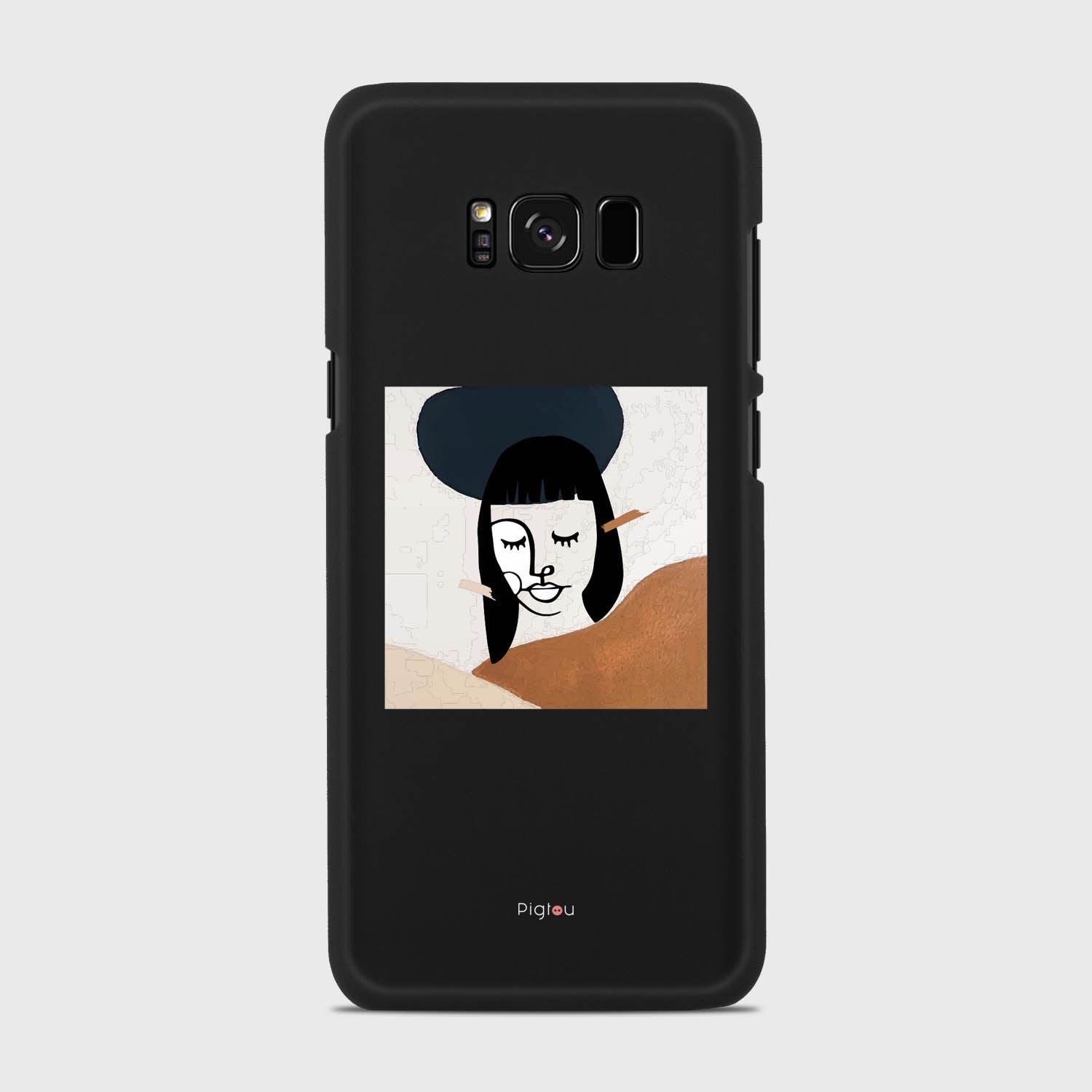 SILHOUETTE SUNSET Samsung Galaxy S8 case - thin fit matte black (D166)
