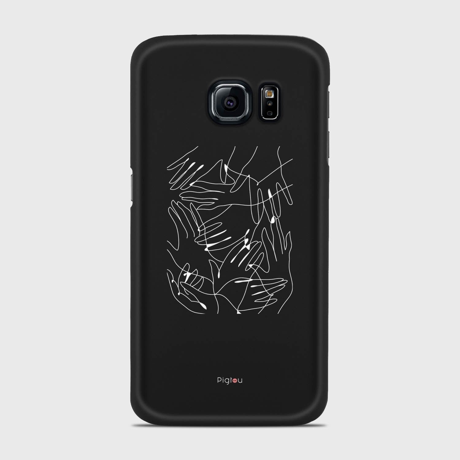 SILHOUETTE HANDS Samsung Galaxy S6 Edge case - thin fit matte black (D168)