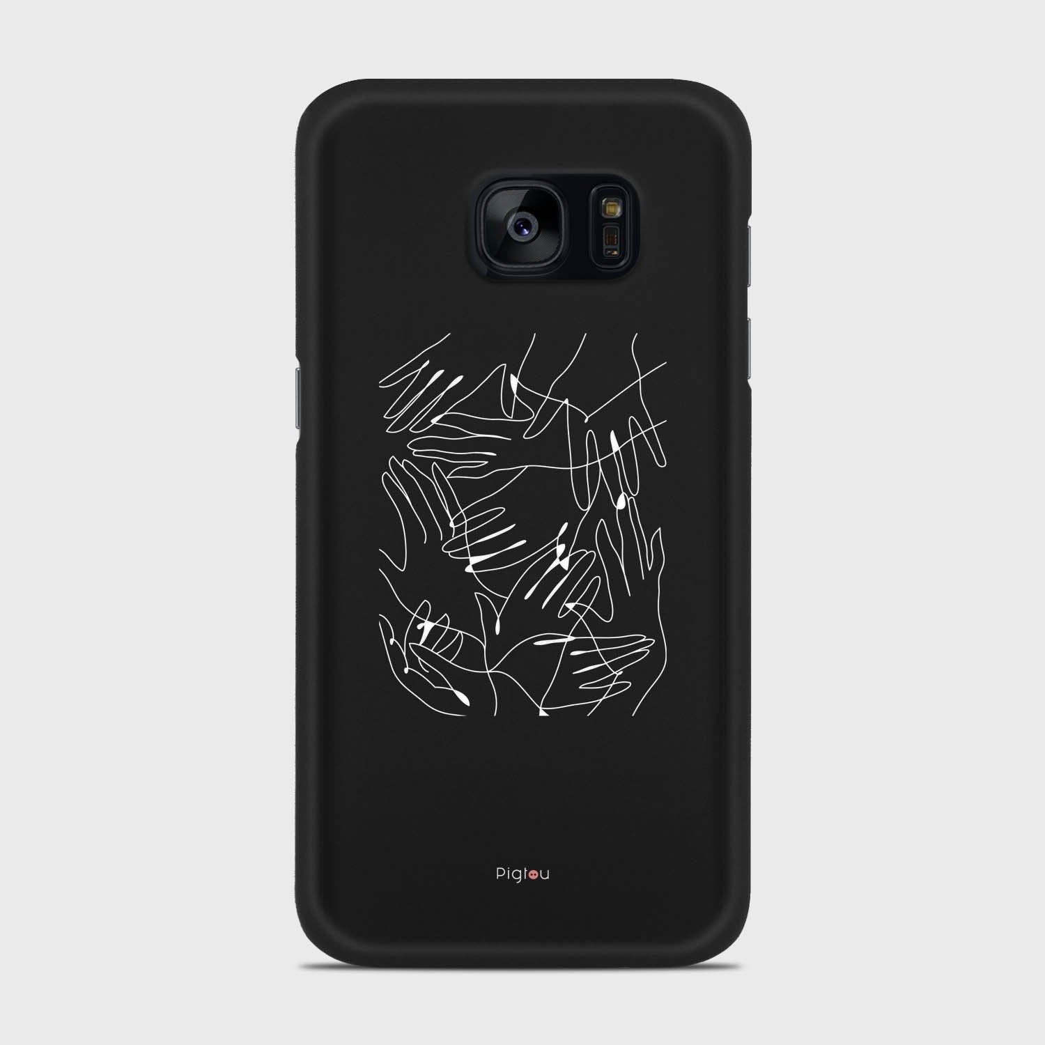 SILHOUETTE HANDS Samsung Galaxy S7 Edge case - thin fit matte black (D168)