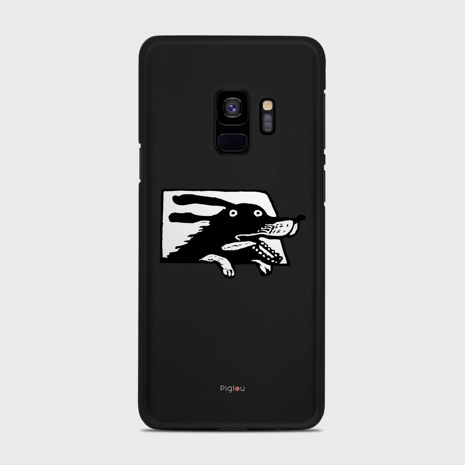 DOG IN A CAR Samsung Galaxy S9 case - thin fit matte black (D74)