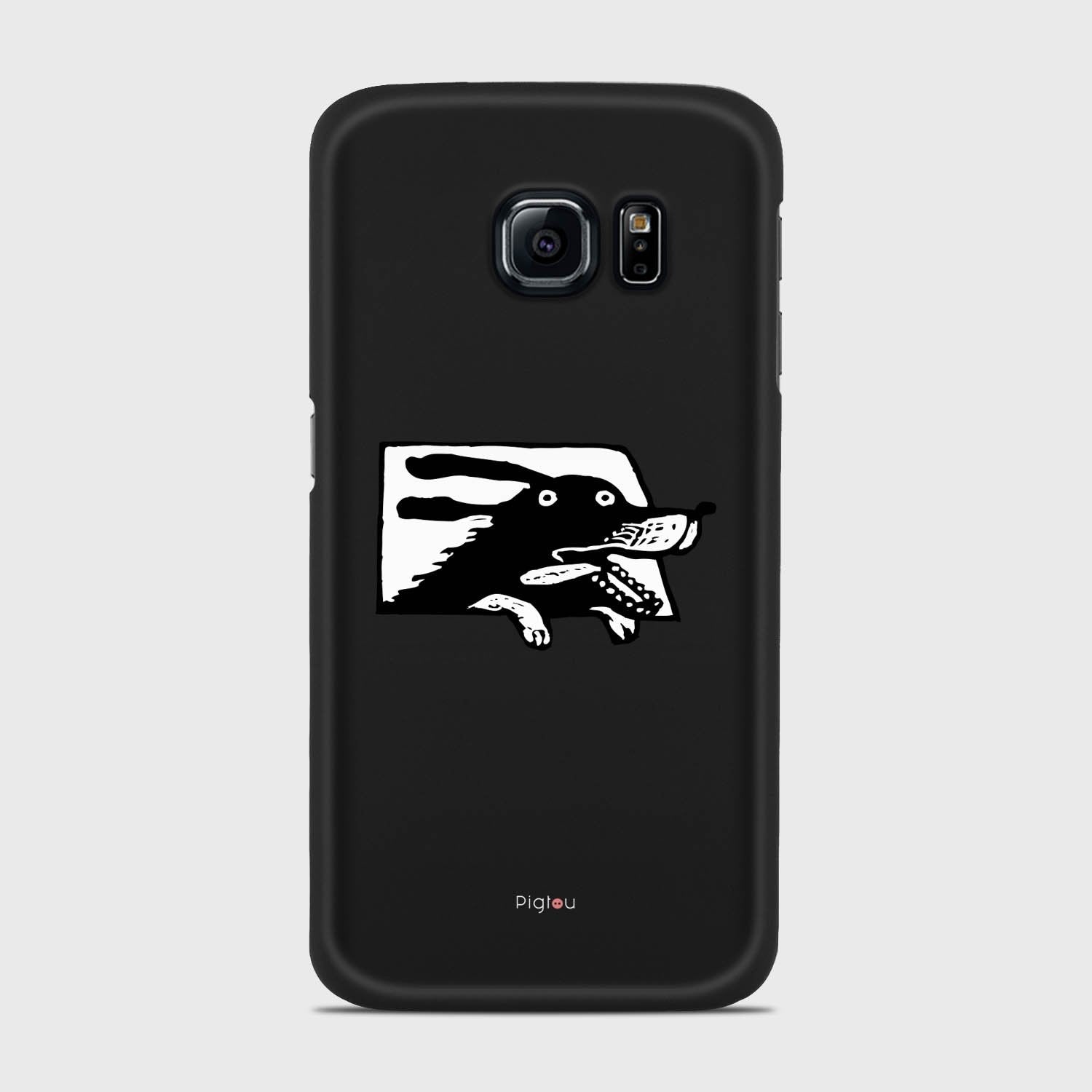 DOG IN A CAR Samsung Galaxy S6 Edge case - thin fit matte black (D74)