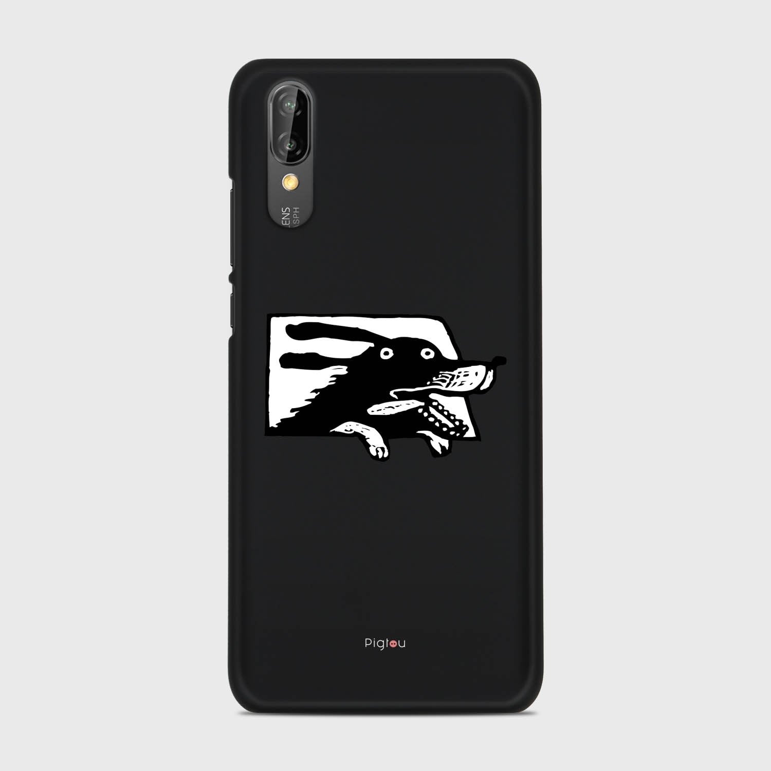 DOG IN A CAR Huawei P20 case - thin fit matte black (D74)
