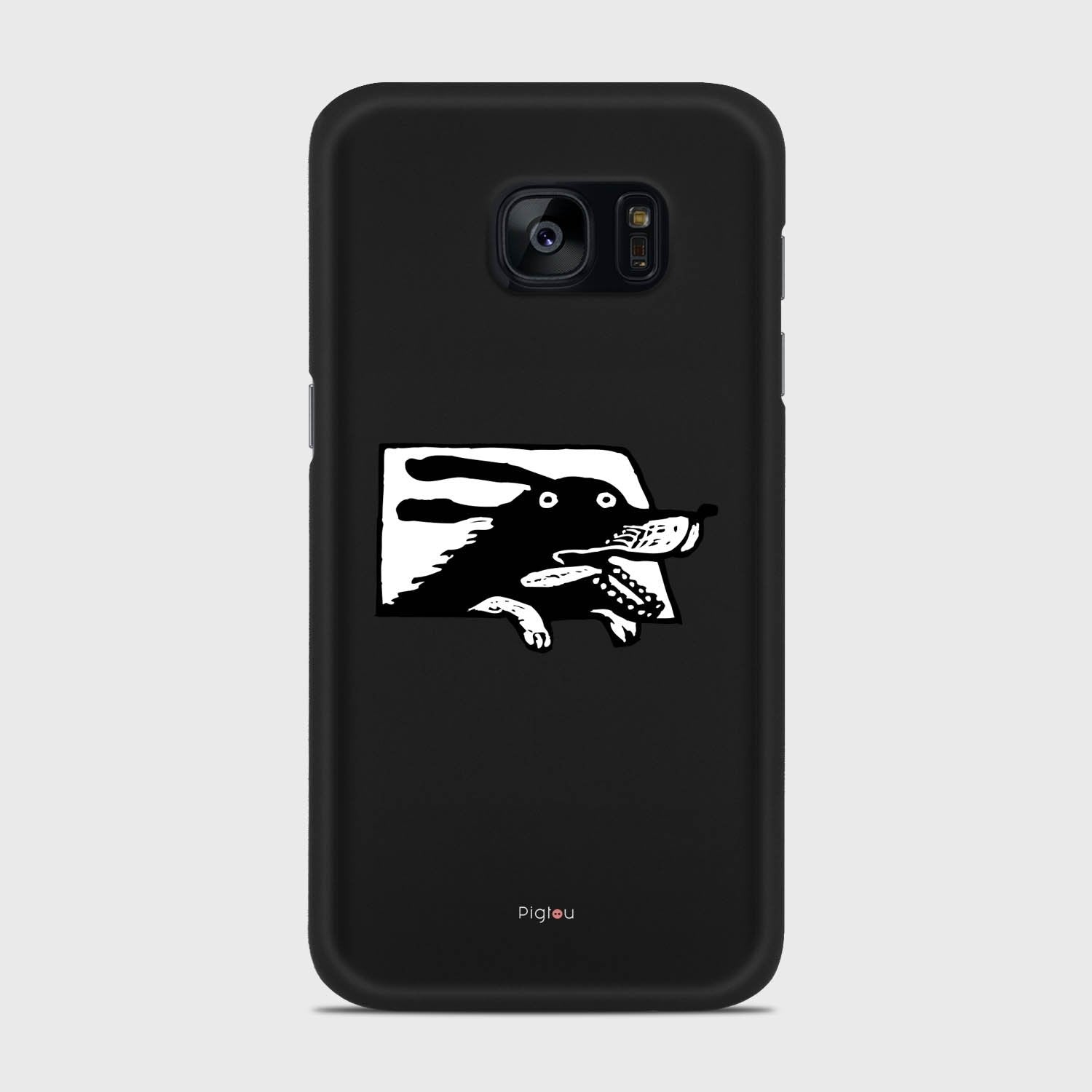 DOG IN A CAR Samsung Galaxy S7 Edge case - thin fit matte black (D74)
