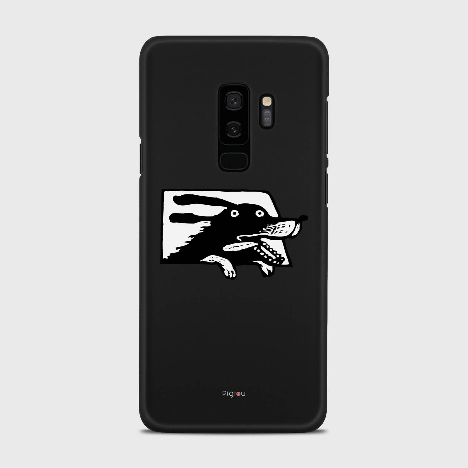 DOG IN A CAR Samsung Galaxy S9 Plus case - thin fit matte black (D74)