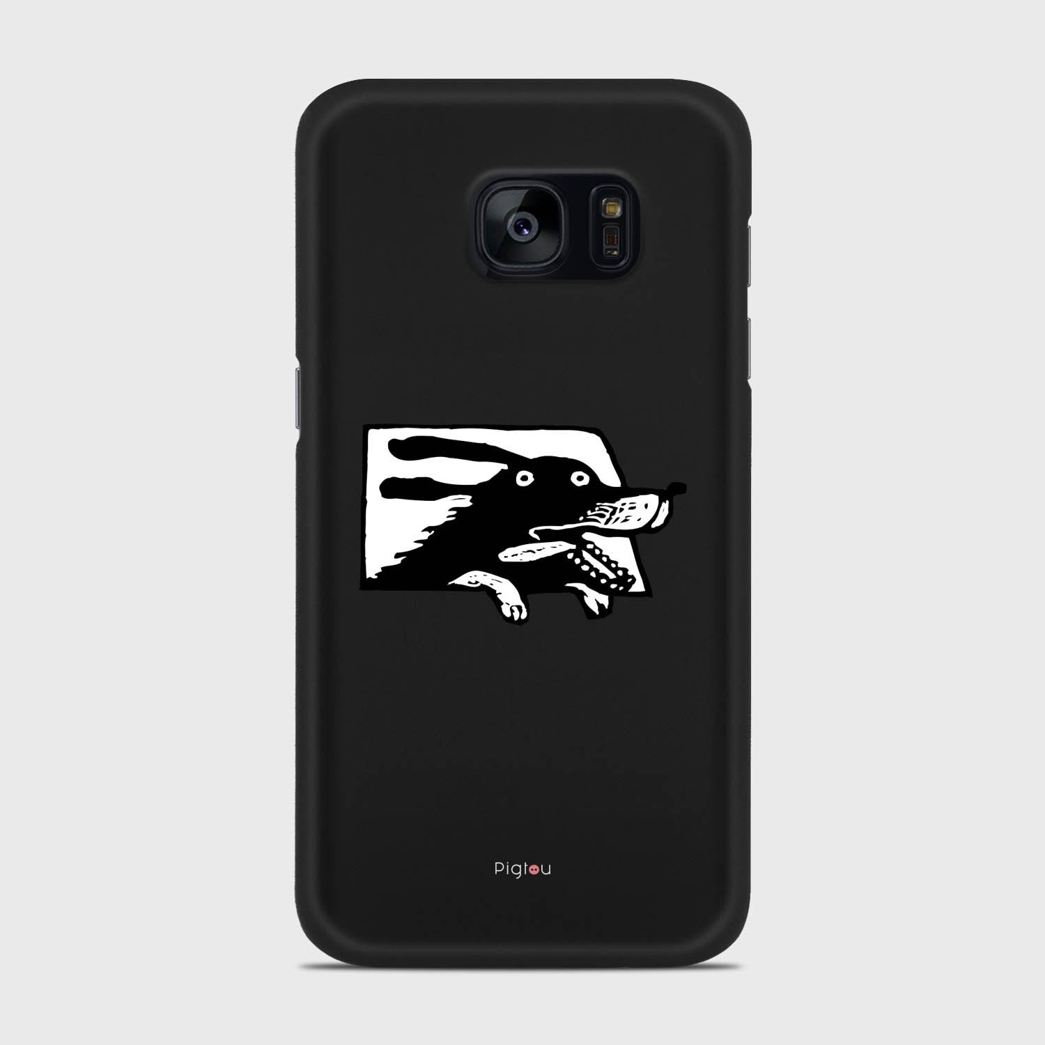 DOG IN A CAR Samsung Galaxy S7 case - thin fit matte black (D74)