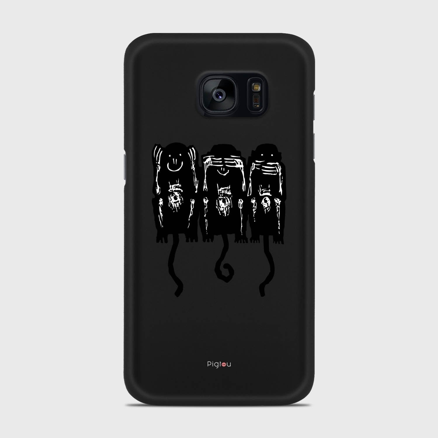 THREE MONKEYS Samsung Galaxy S7 case - thin fit matte black (D76)