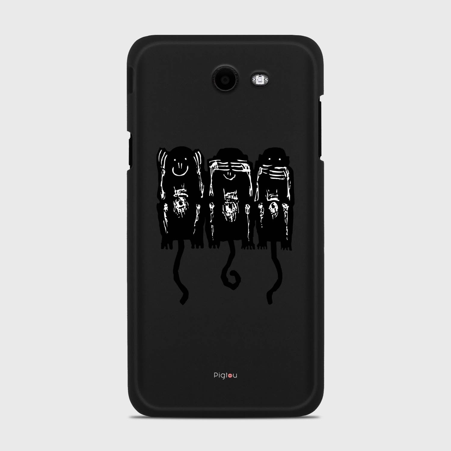 THREE MONKEYS Samsung Galaxy J7 (2017) Verizon case - thin fit matte black (D76)