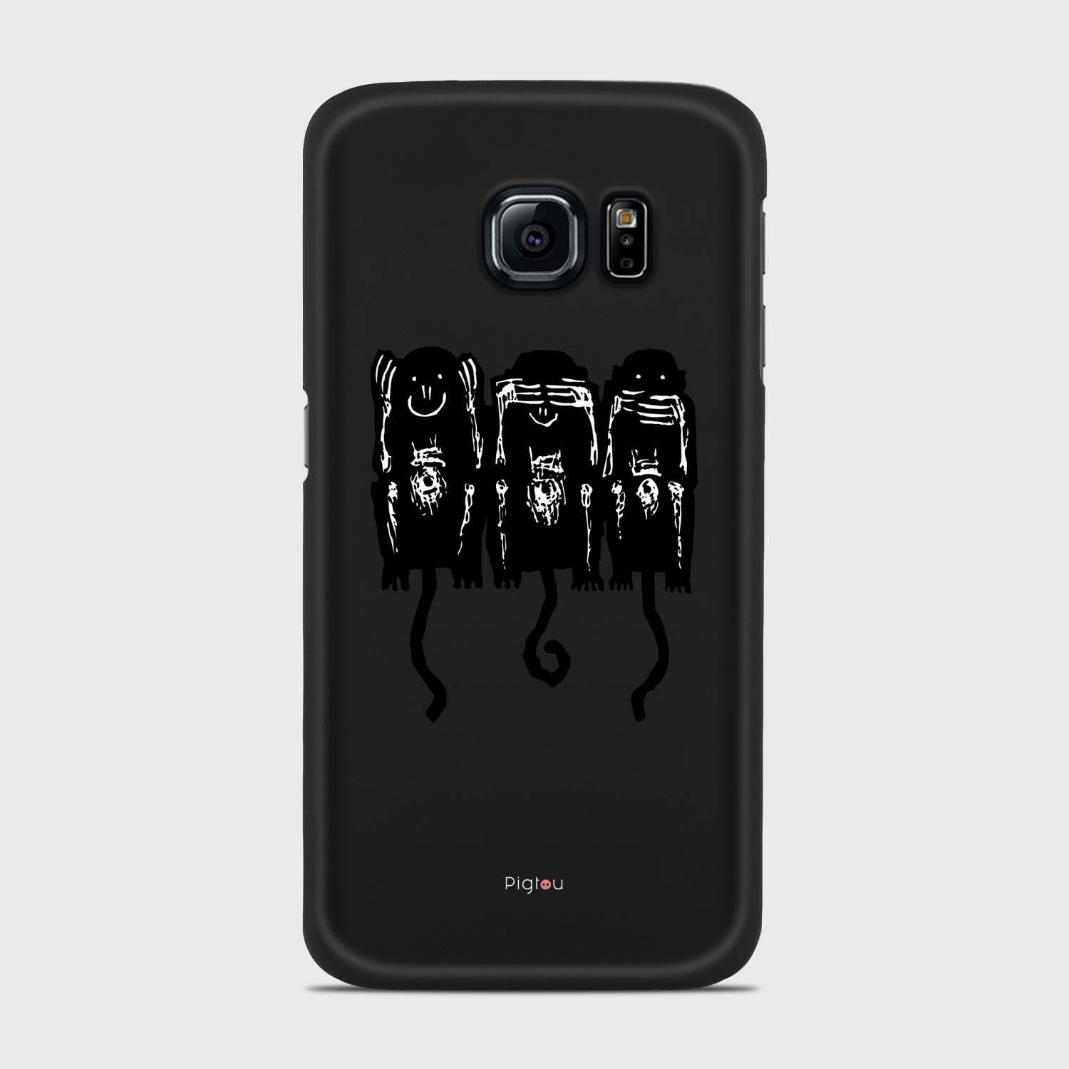 THREE MONKEYS Samsung Galaxy S6 Edge case - thin fit matte black (D76)