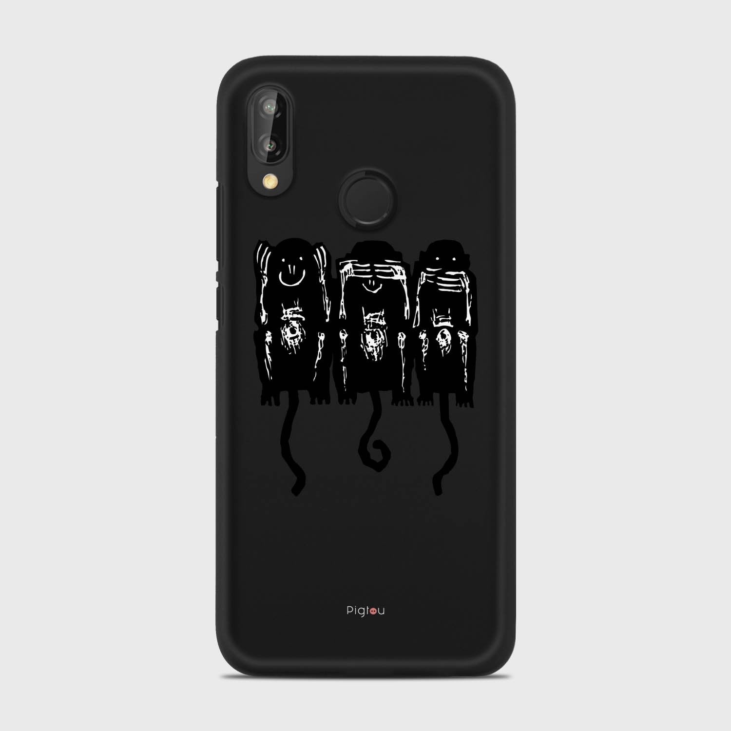 THREE MONKEYS Huawei P20 Lite case - thin fit matte black (D76)