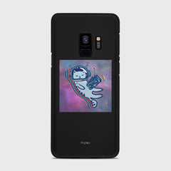 LUNAR CAT Samsung Galaxy S9 case - thin fit matte black (D77)