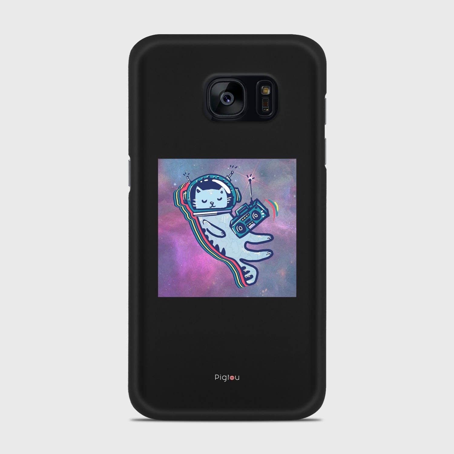 LUNAR CAT Samsung Galaxy S7 case - thin fit matte black (D77)