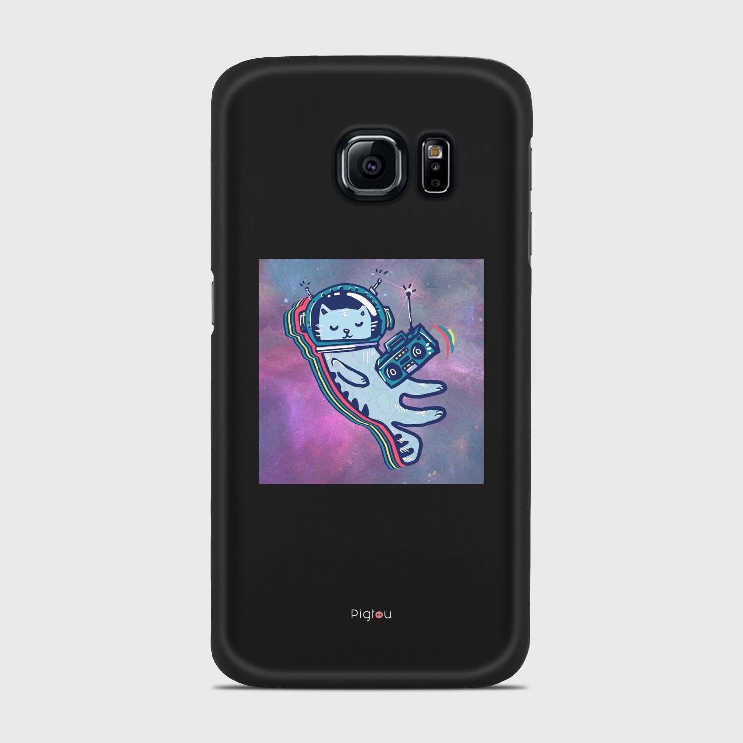LUNAR CAT Samsung Galaxy S6 Edge case - thin fit matte black (D77)