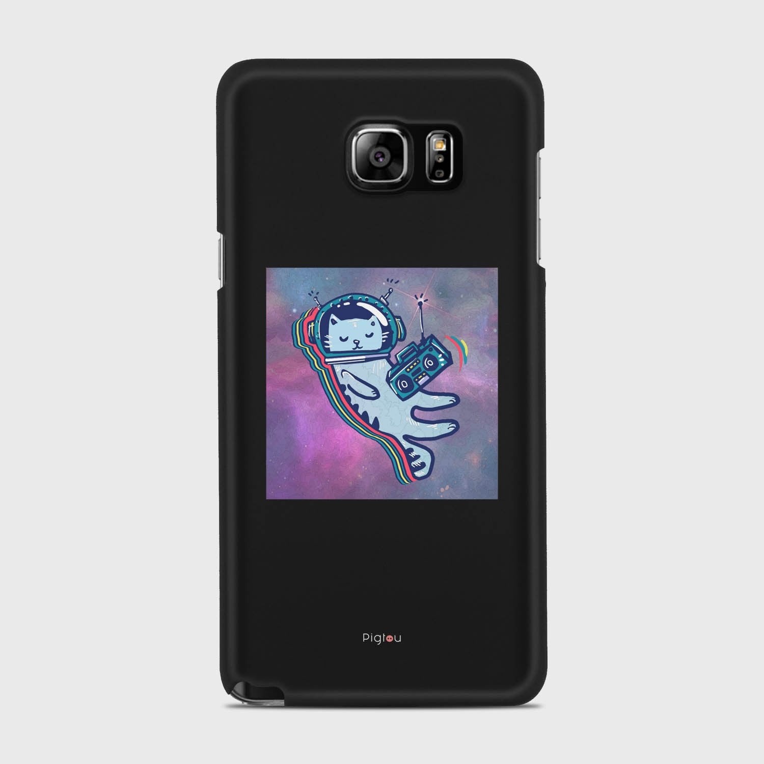 LUNAR CAT Samsung Galaxy Note 5 case - thin fit matte black (D77)