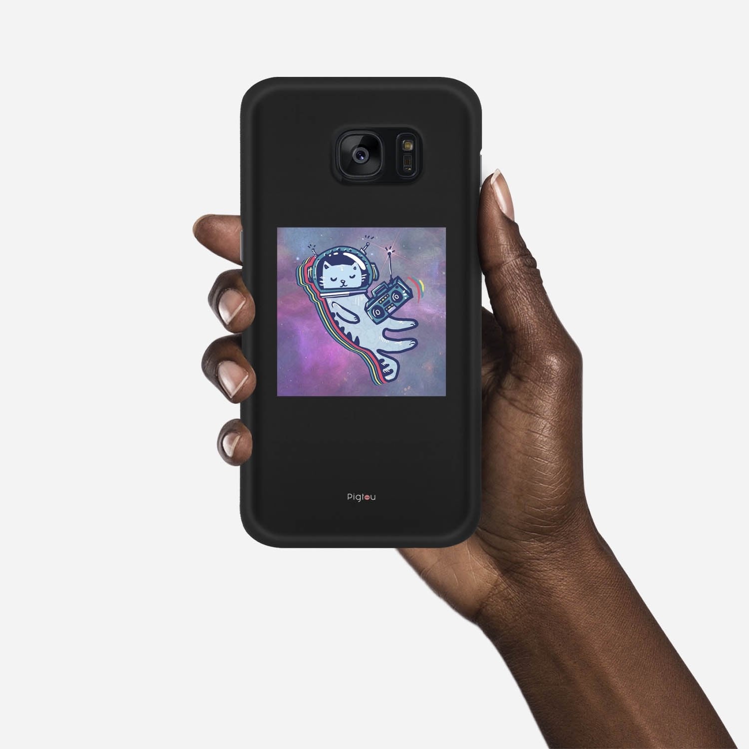 LUNAR CAT Samsung Galaxy S7 Edge case - thin fit matte black (D77)