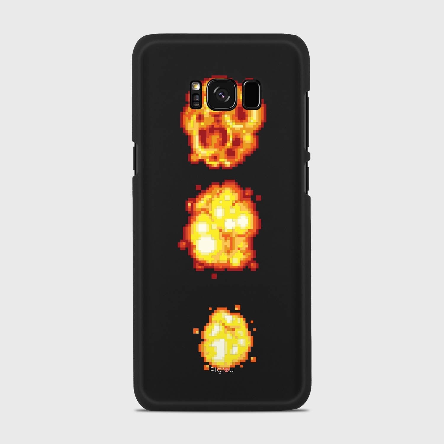 PIXELATED EXPLOSION Samsung Galaxy S8 case - thin fit matte black (D78)