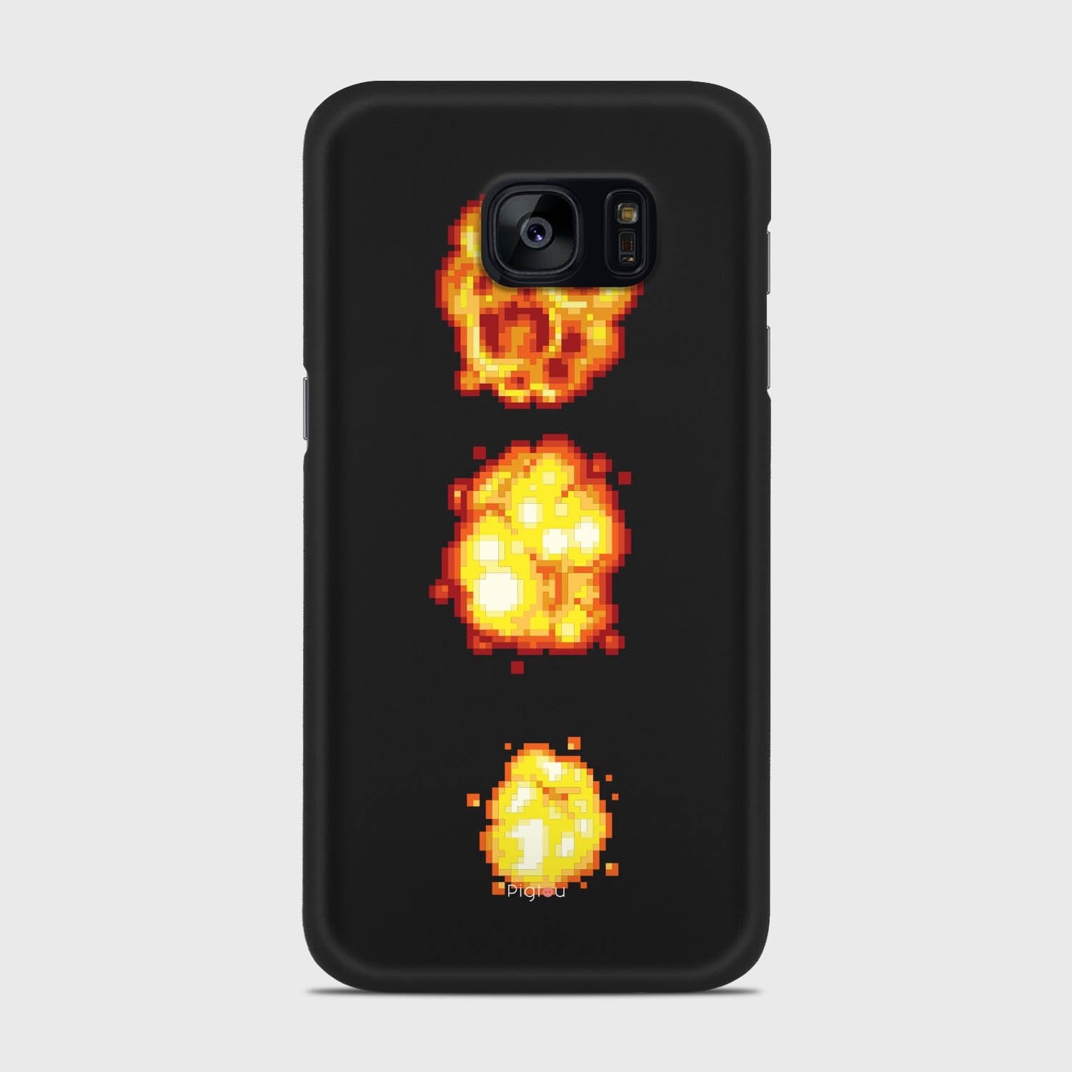 PIXELATED EXPLOSION Samsung Galaxy S7 case - thin fit matte black (D78)