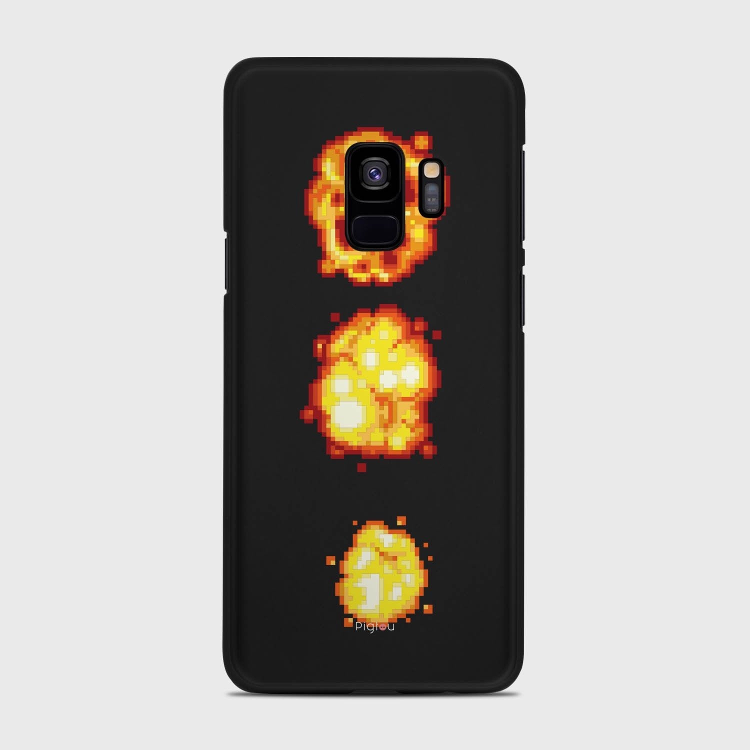 PIXELATED EXPLOSION Samsung Galaxy S9 case - thin fit matte black (D78)