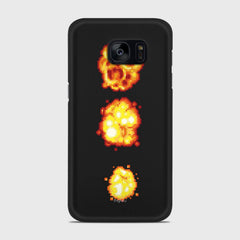 PIXELATED EXPLOSION Samsung Galaxy S7 Edge case - thin fit matte black (D78)