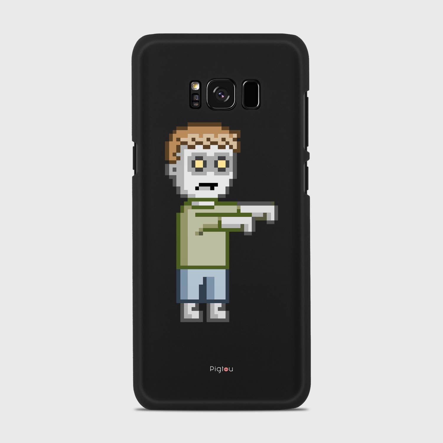 PIXELATED ZOMBIE Samsung Galaxy S8 case - thin fit matte black (D80)