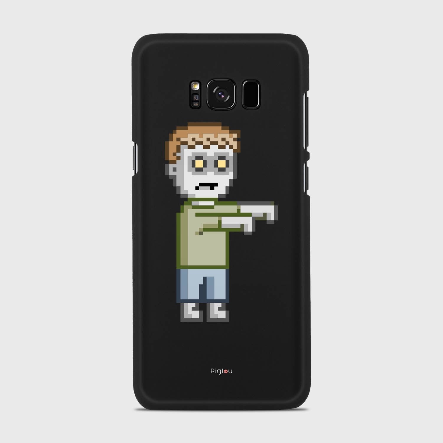 PIXELATED ZOMBIE Samsung Galaxy S8 Plus case - thin fit matte black (D80)