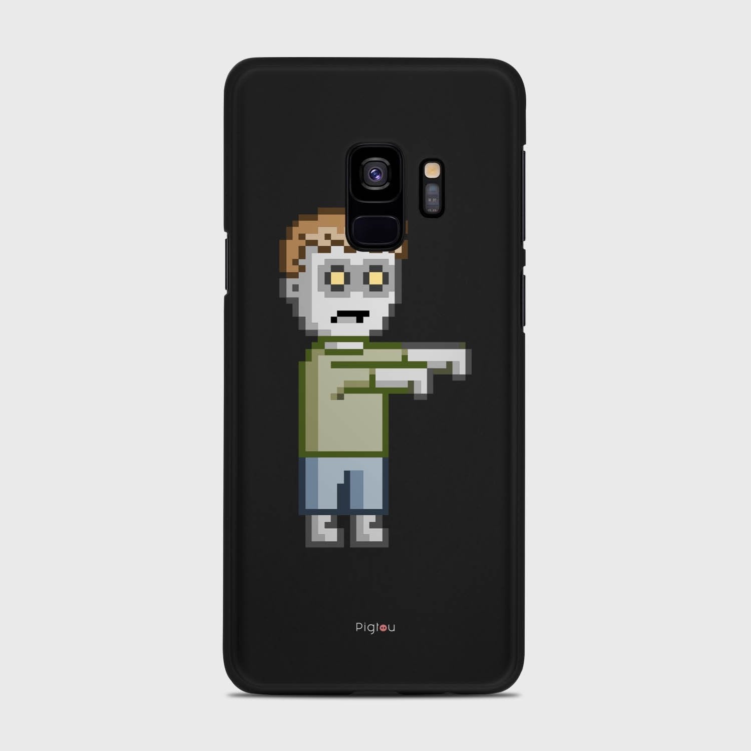 PIXELATED ZOMBIE Samsung Galaxy S9 case - thin fit matte black (D80)