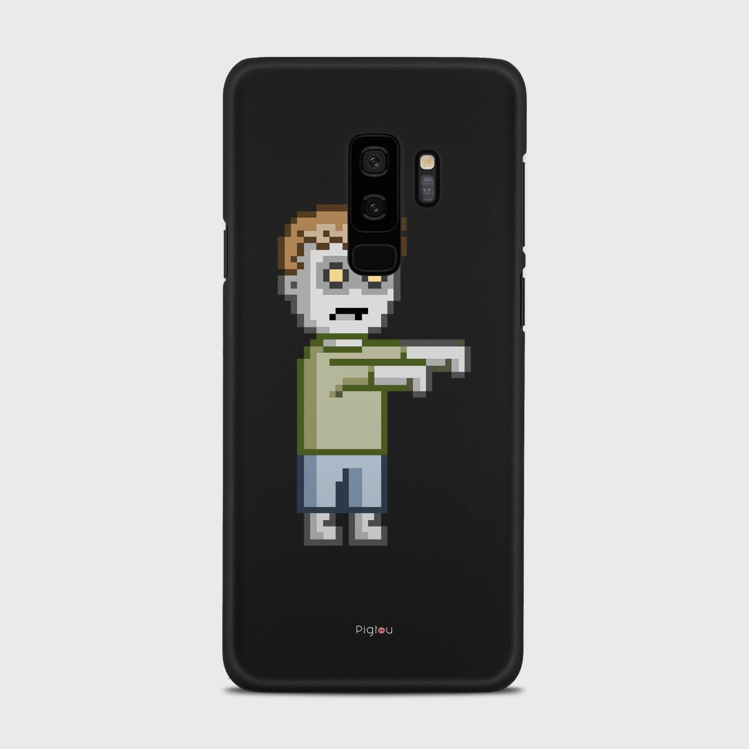 PIXELATED ZOMBIE Samsung Galaxy S9 Plus case - thin fit matte black (D80)