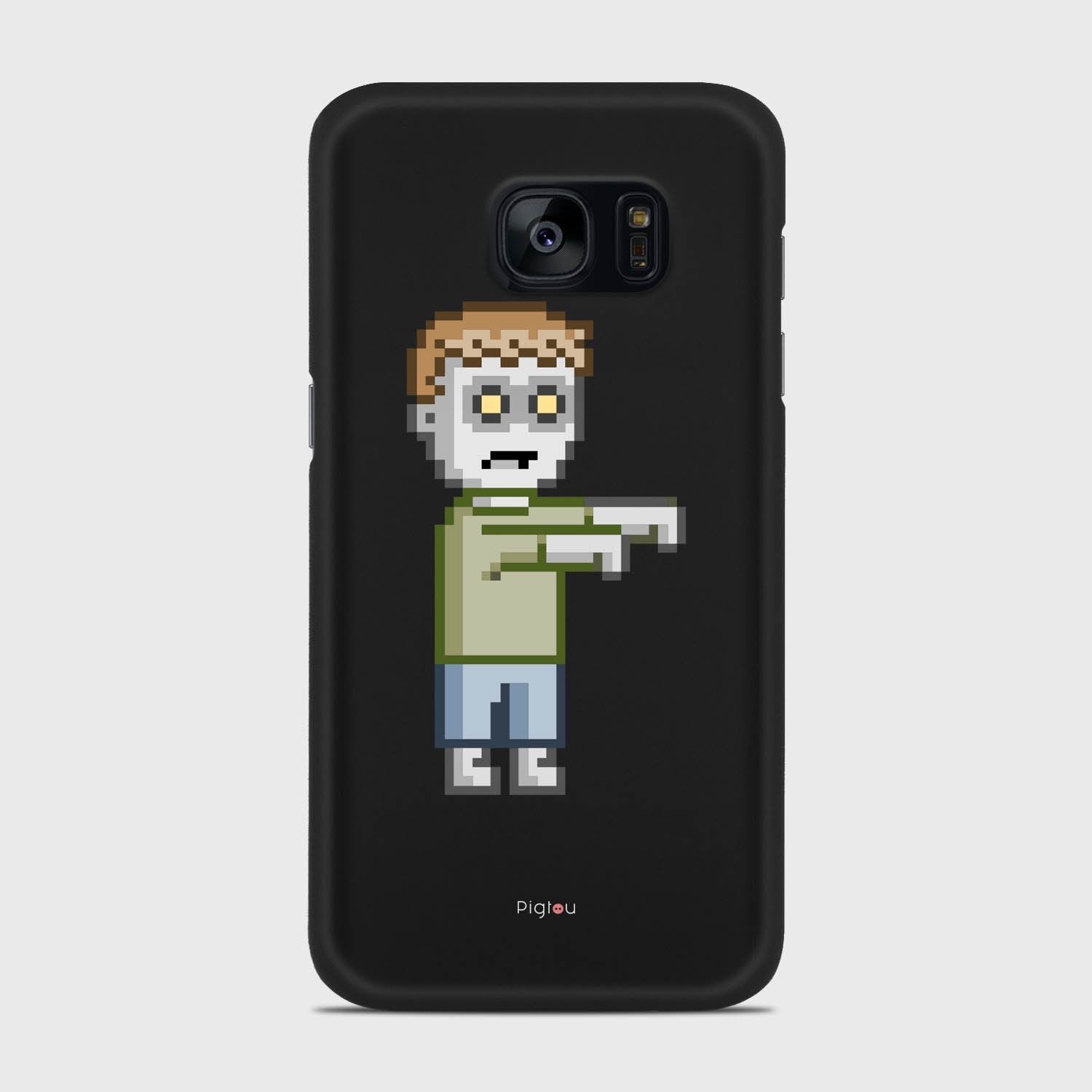 PIXELATED ZOMBIE Samsung Galaxy S7 case - thin fit matte black (D80)