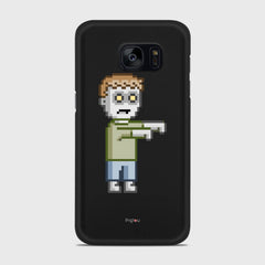 PIXELATED ZOMBIE Samsung Galaxy S7 case - thin fit matte black (D80)