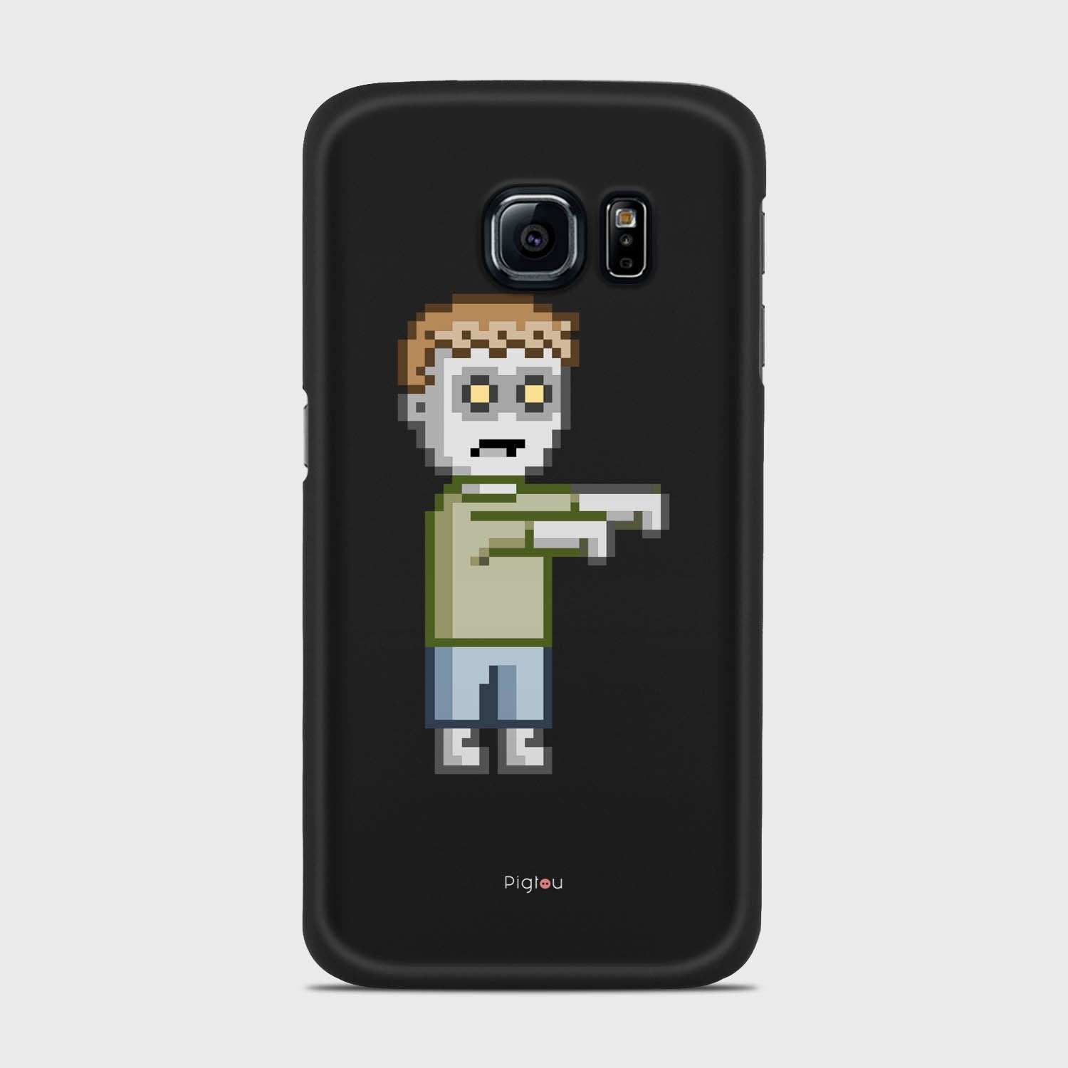 PIXELATED ZOMBIE Samsung Galaxy S6 Edge case - thin fit matte black (D80)