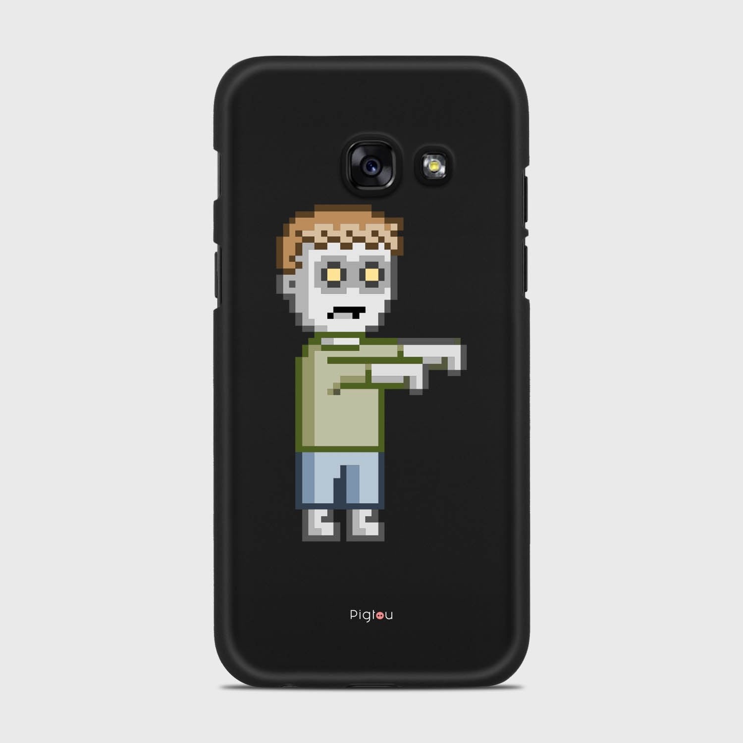 PIXELATED ZOMBIE Samsung Galaxy A3 (2017) case - thin fit matte black (D80)
