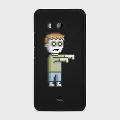 PIXELATED ZOMBIE HTC U11 case - thin fit matte black (D80)