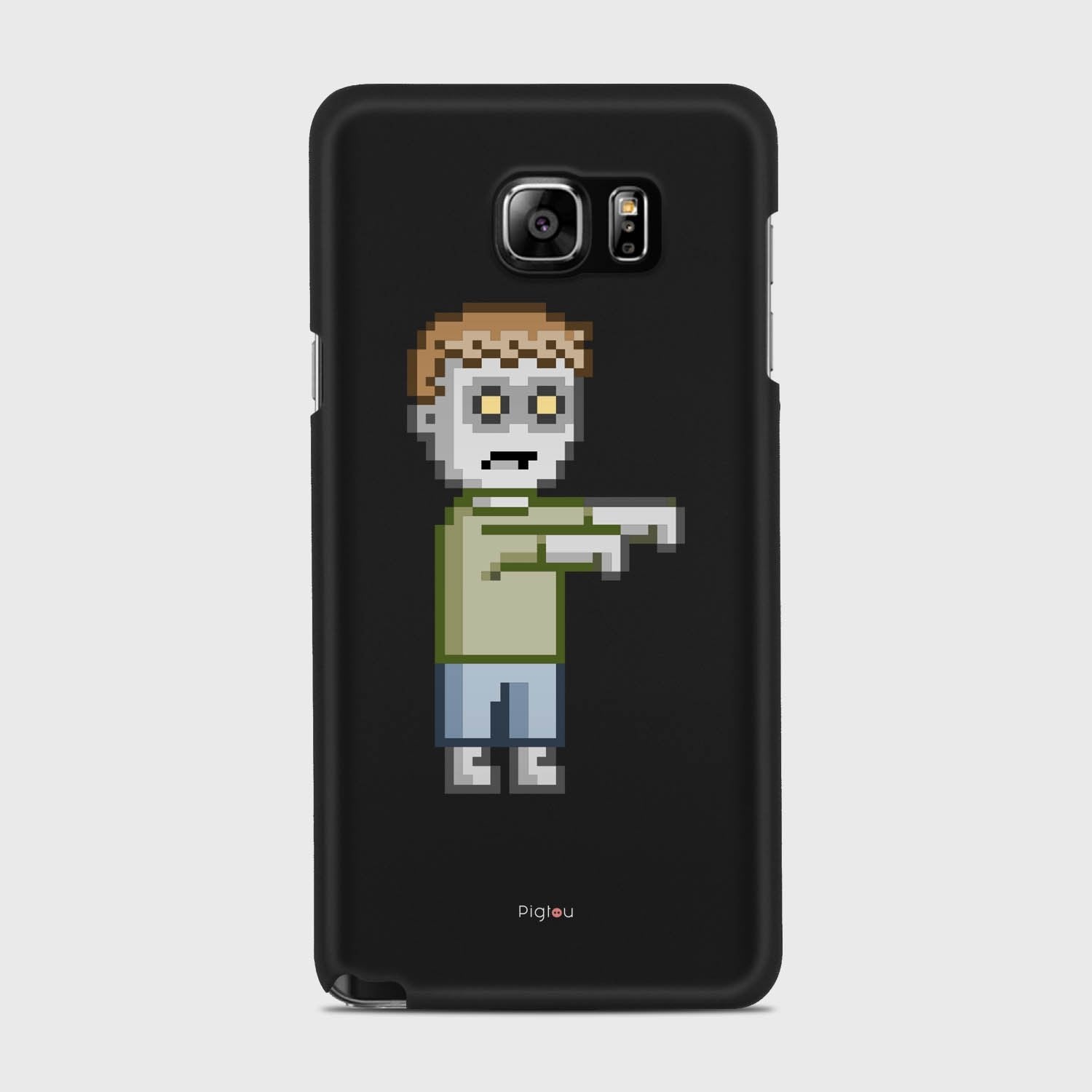 PIXELATED ZOMBIE Samsung Galaxy Note 5 case - thin fit matte black (D80)