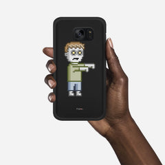 PIXELATED ZOMBIE Samsung Galaxy S7 case - thin fit matte black (D80)
