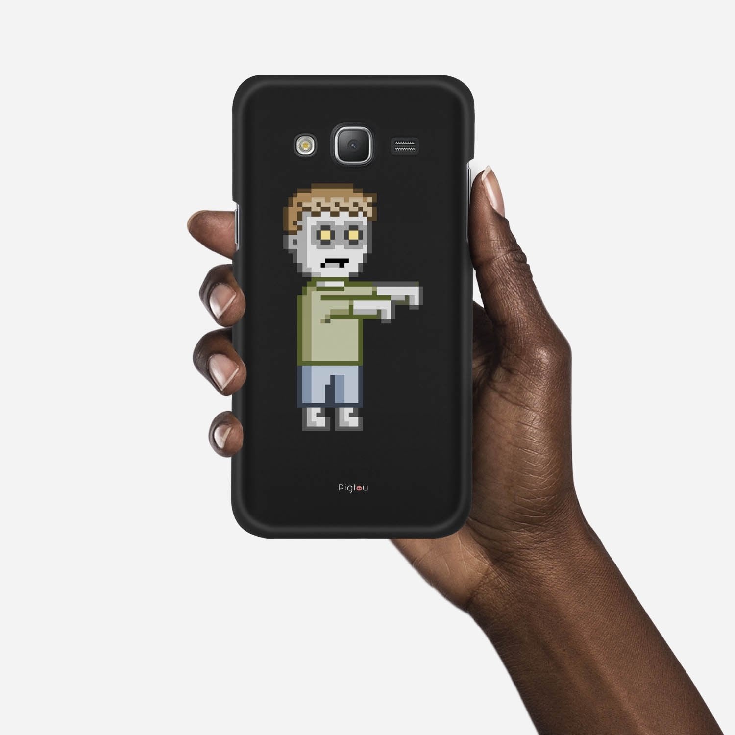 PIXELATED ZOMBIE Samsung Galaxy J5 (2015) case - thin fit matte black (D80)