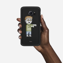 PIXELATED ZOMBIE Samsung Galaxy S6 Edge case - thin fit matte black (D80)