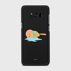 CRYING PIZZA CAT Samsung Galaxy S8 Plus case - thin fit matte black (D82)