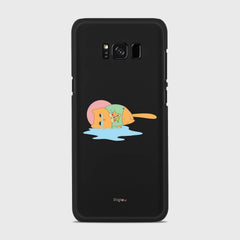 CRYING PIZZA CAT Samsung Galaxy S8 case - thin fit matte black (D82)