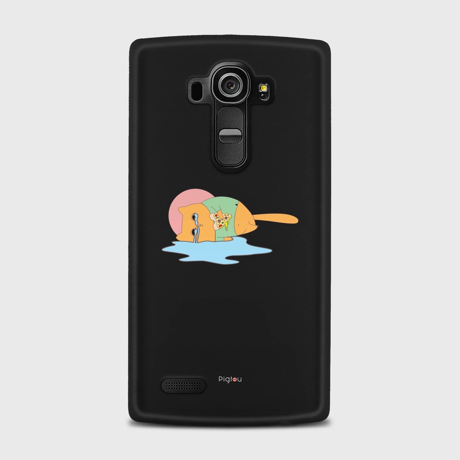 CRYING PIZZA CAT LG G4 case - thin fit matte black (D82)
