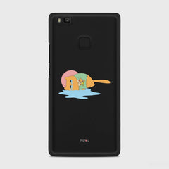CRYING PIZZA CAT Huawei P9 Lite case - thin fit matte black (D82)