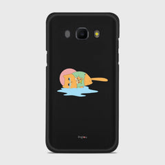 CRYING PIZZA CAT Samsung Galaxy J5 (2016) case - thin fit matte black (D82)