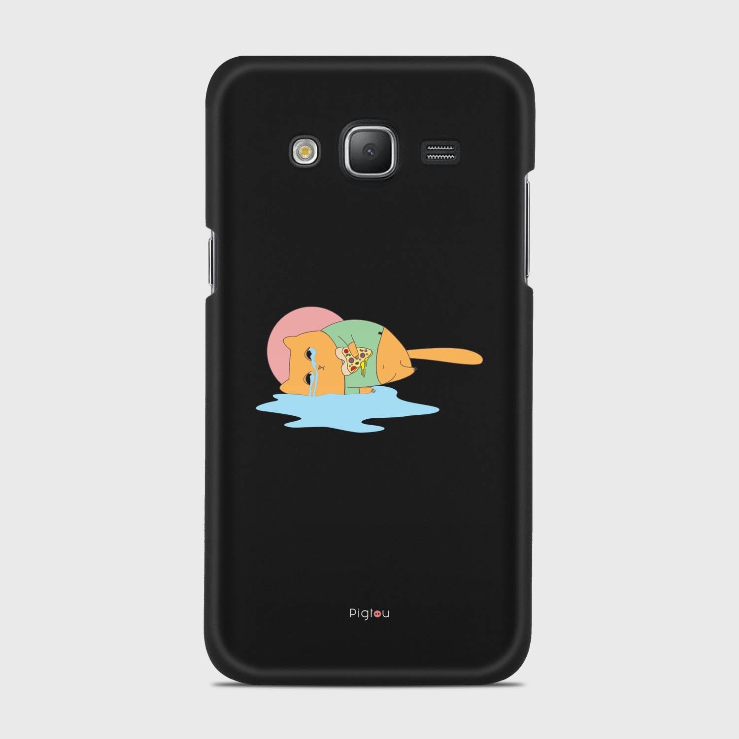 CRYING PIZZA CAT Samsung Galaxy J5 (2015) case - thin fit matte black (D82)