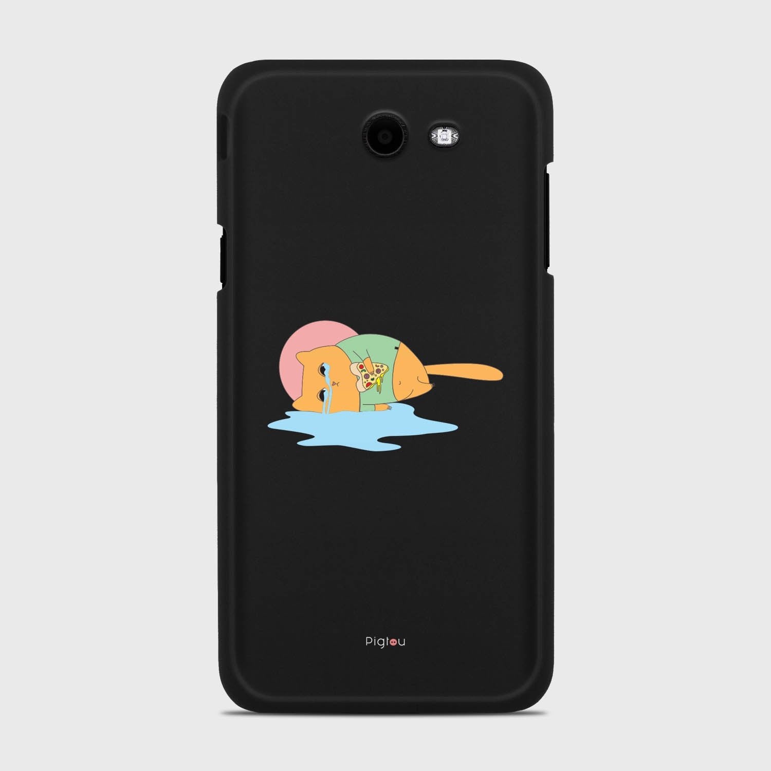 CRYING PIZZA CAT Samsung Galaxy J7 (2017) Verizon case - thin fit matte black (D82)
