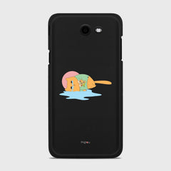 CRYING PIZZA CAT Samsung Galaxy J7 (2017) Verizon case - thin fit matte black (D82)