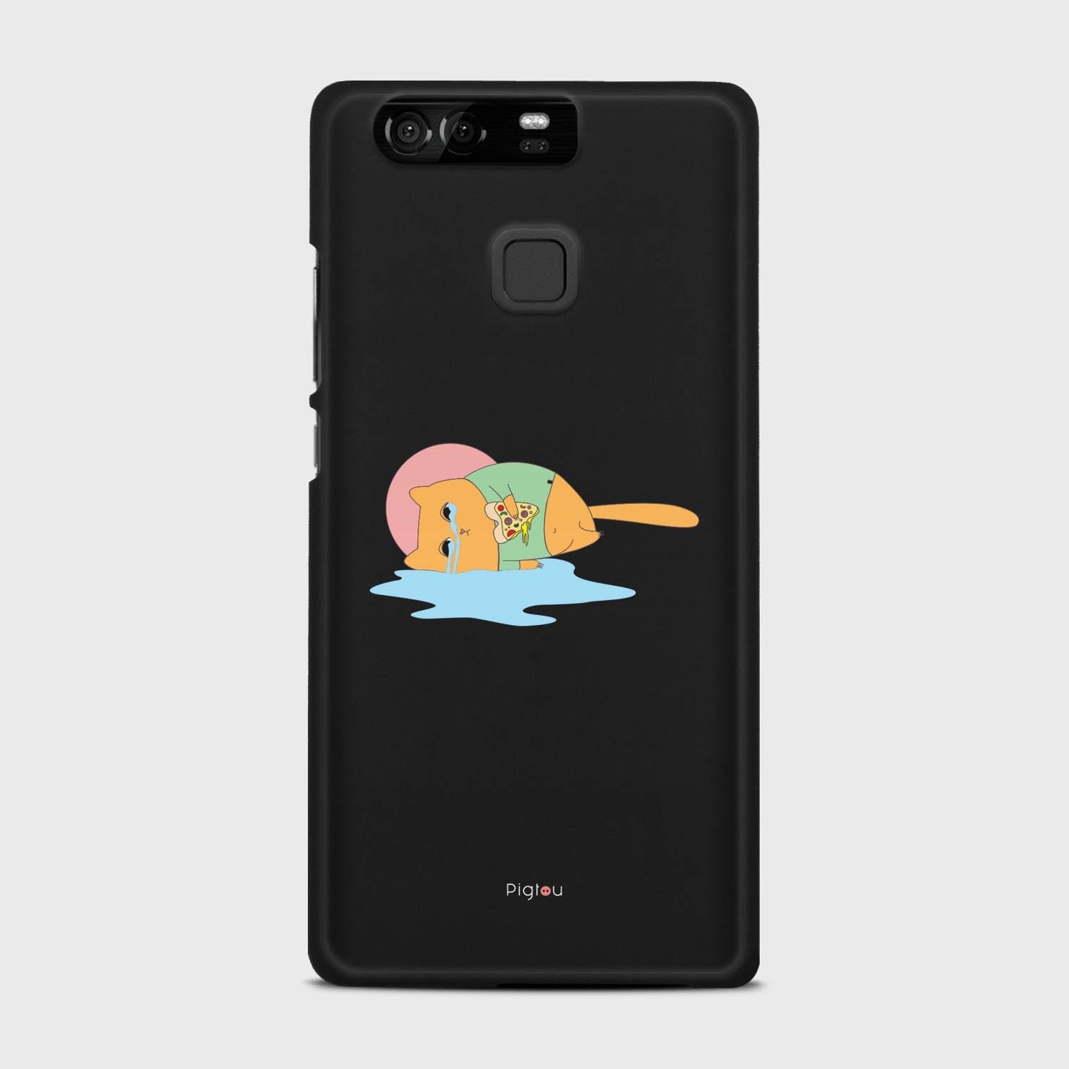 CRYING PIZZA CAT Huawei P9 case - thin fit matte black (D82)