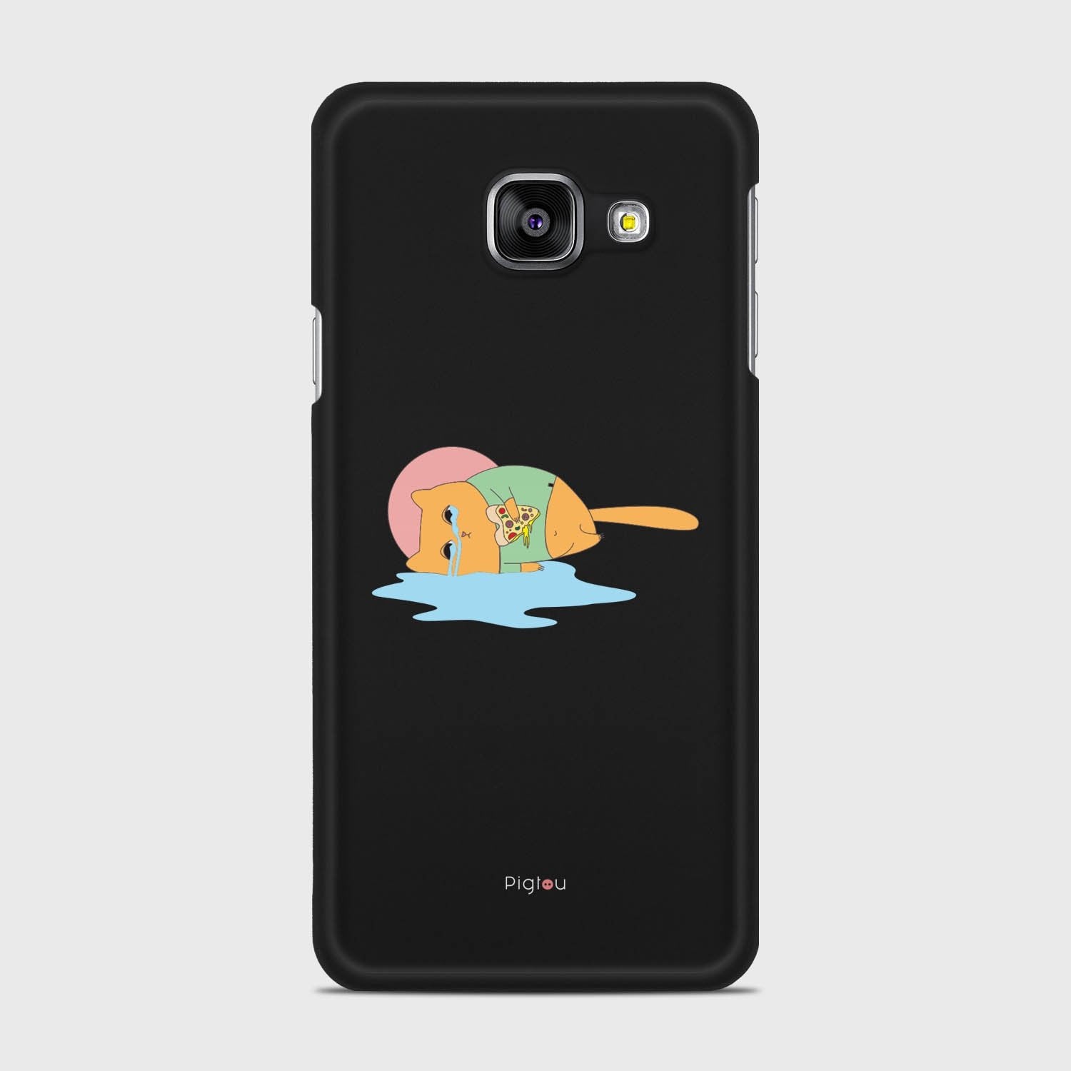 CRYING PIZZA CAT Samsung Galaxy A3 (2016) case - thin fit matte black (D82)