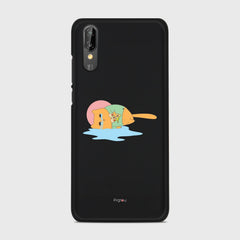 CRYING PIZZA CAT Huawei P20 case - thin fit matte black (D82)