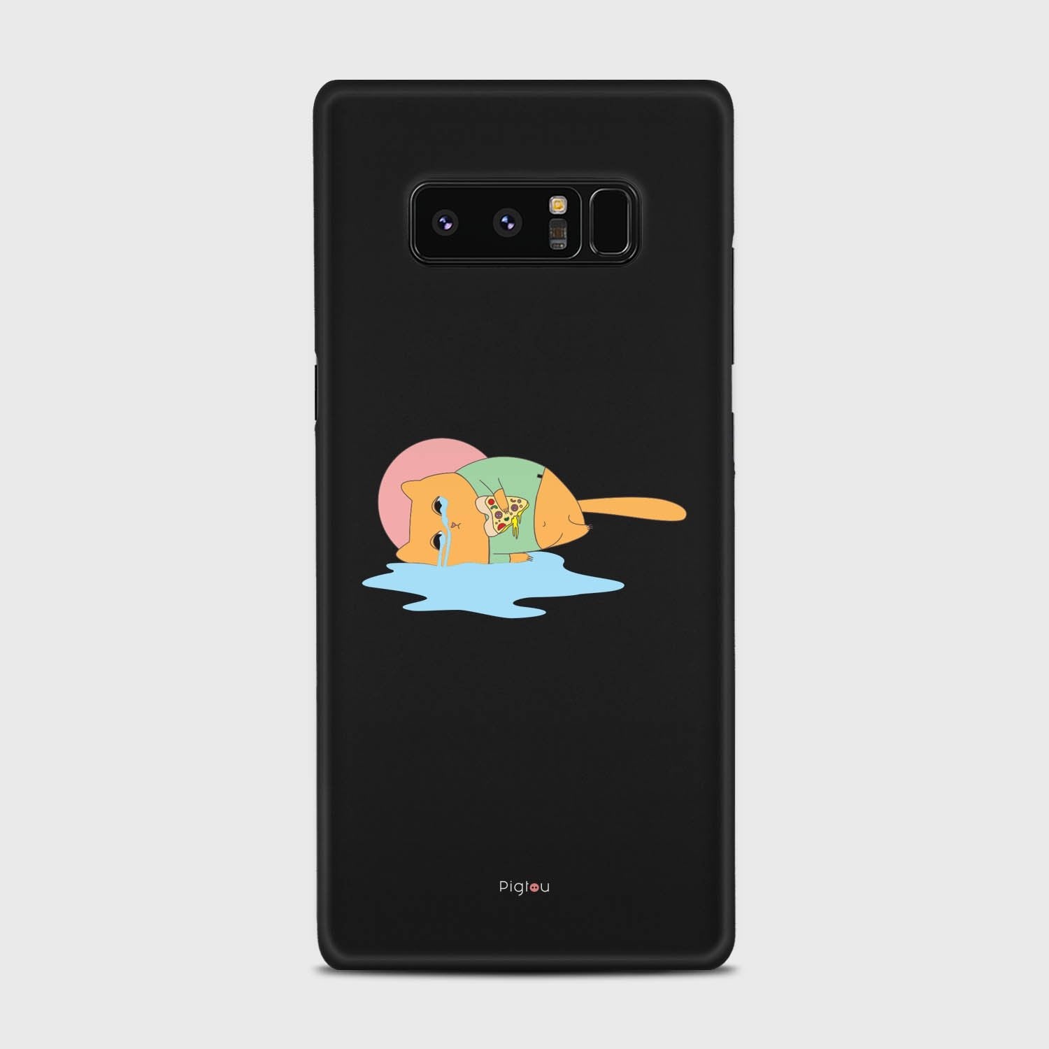 CRYING PIZZA CAT Samsung Galaxy Note 8 case - thin fit matte black (D82)